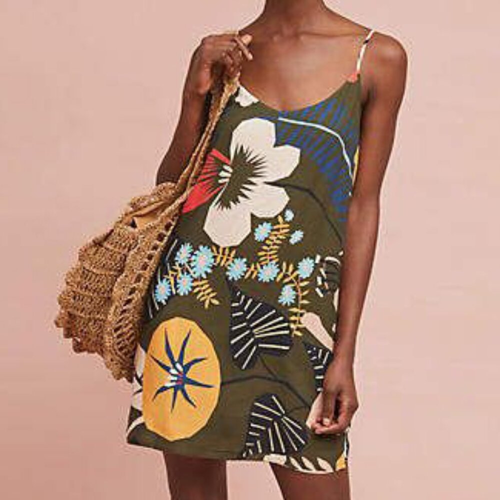 Farm Rio x Anthropologie RARE Hawaiian floral skirted Romper